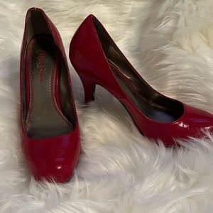Red patent heels size 8